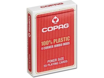 Copag plastikowe karty do pokera Jumbo Index 4 x, Czerwone