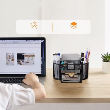 НАСТОЛЬНЫЙ ОРГАНАЙЗЕР, НАСТОЛЬНЫЙ ДЕРЖАТЕЛЬ ДЛЯ КАРАНДАШЕЙ, ЧЕРНЫЙ ДЕРЖАТЕЛЬ РУЧКИ