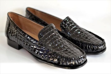 CAPRICE 24250-29 MOKASYNY BLACK CROCO PAT. R.39