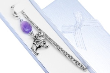 ZAKŁADKA DO KSIĄŻKI buldog francuski PIES ametyst kamień