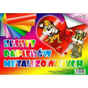 Zeszyt PAPIERÓW KOLOROWYCH METALIZOWANYCH Aliga 8 kol. B4