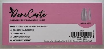 FLEXI SOFT GEL TIPS MIĘKKIE TIPSY ŻELOWE POD ŻEL MATOWE 120 SZT. MIGDAŁ
