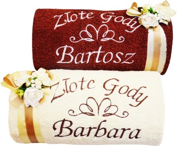 Элегантные полотенца с вышивкой в ​​подарок на годовщину свадьбы