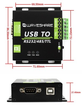 Изолированный преобразователь USB в RS232/RS485/TTL на базе FT232RL