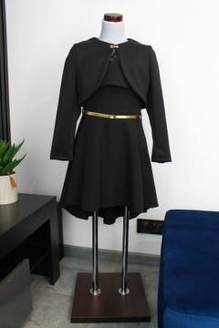 ТОРЖЕСТВЕННОЕ ЧЕРНОЕ ТОРЖЕСТВЕННОЕ ПЛАТЬЕ С ПОЯСОМ 164