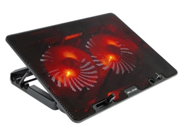 PODSTAWKA PODKŁADKA CHŁODZĄCA LAPTOP 12-17 USB LED CZERWONY 2 WENTYLATORY