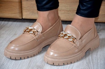 МОКАСИНЫ С ЦЕПЬЮ ПОВСЕДНЕВНАЯ ОБУВЬ ТУФЛИ ОРИГИНАЛЬНЫЙ ЖЕНСКИЙ СТИЛЬ КЛАССИКА