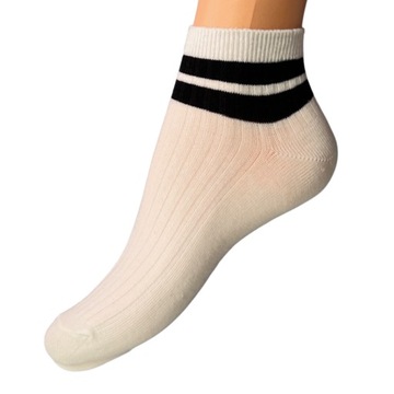 Носки чёрные с белыми полосками, 39-42.