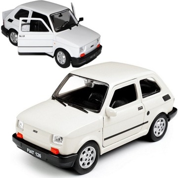 FIAT 126P MALUCH MODEL METAL WELLY 1:21 BIAŁY