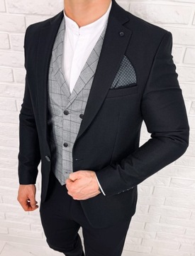 Czarna elegancka marynarka meska slim 6107 - 58