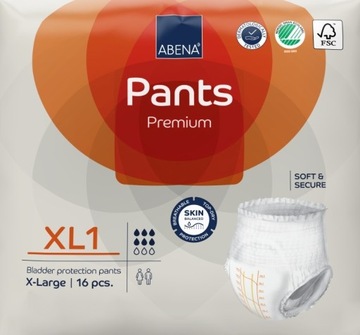 Majtki chłonne ABENA PANTS Premium XL1, 16szt.