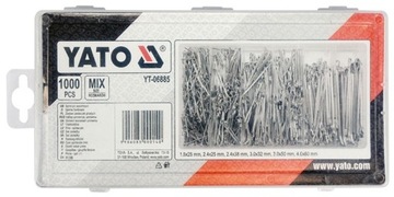 Шплинты прямые, набор 1000 шт. YATO микс.
