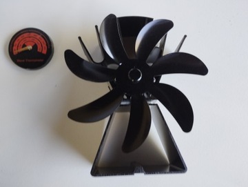 7 łopatowy wentylator kominkowy zasilany ciepłem termometr rękawiczki