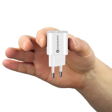 Ładowarka sieciowa everActive GaN SC-390Q USB QC3.0 oraz USB-C PD PPS 30W
