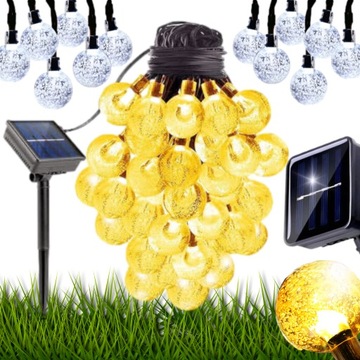 SOLARNA GIRLANDA LAMPKI 40 LED ŁAŃCUCH KULE OGRODOWE OZDOBA BALKON SZNUR 6m
