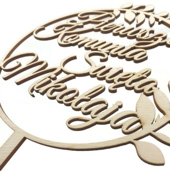 Топпер к Первому причастию с именем для деревянного торта ИМЯ к Первому причастию