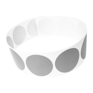 Zdrapki naklejki srebrne okrągłe 30mm x10