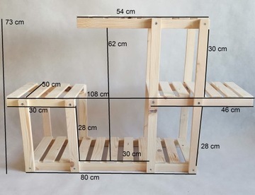 Деревянная подставка для цветов из сосны для вазонов