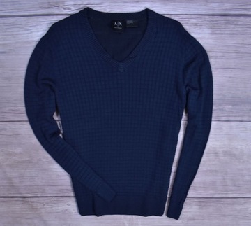 ARMANI EXCHANGE Męski Sweter Granatowy Premium L