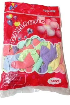 Balony pastelowe MIX kolorów duże dekoracja 100 sz