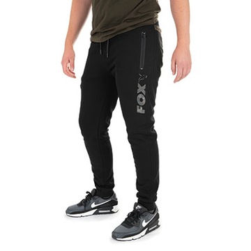 SPODNIE WĘDKARSKIE FOX BLACK/CAMO PRINT JOGGER XL