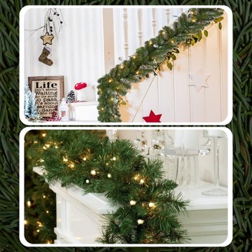 ИСКУССТВЕННАЯ РОЖДЕСТВЕНСКАЯ ЕЛКА ГИРЛЯНД 100 СВЕТОДИОДНЫХ ЦЕПИ ЗЕЛЕНАЯ ТОЛЩИНА 270 см