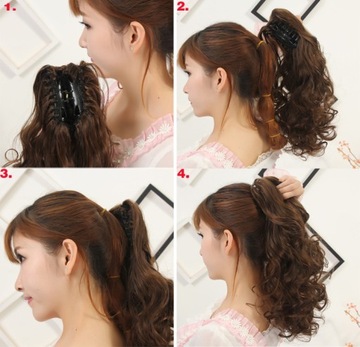 PONY Curly Claw Extension Ponytail 30CM Темно-коричневый 4#