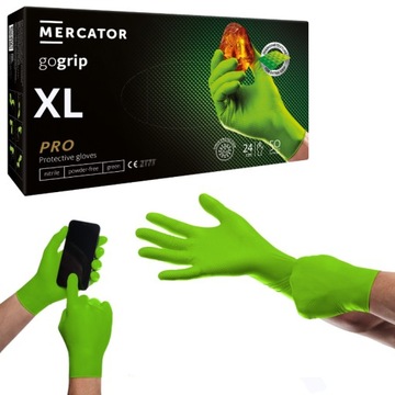 Rękawiczki MERCATOR GOGRIP NITRYLOWE green ZIELONE 50 szt. rozmiar XL