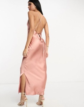 Asos Design NH8 swd SATYNOWA SUKIENKA WIĄZANIE open back L