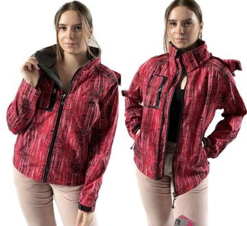 KURTKA DAMSKA SOFTSHELL PRZEJŚCIOWA 5000 WIOSNA SPORTOWA LEKKA KAPTUR roz.L