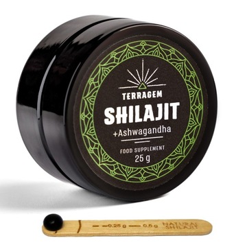 SHILAJIT MUMIO AŁTAJSKIE ASHWAGANDA NATURALNE ORYGINALNE ENERGIA PASTA 25G