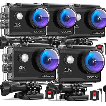 SPORTOWA KAMERA 20MP 4K UHD WIFI GO PRO MIKROFON AKCESORIA WODOODPORNA 5SZT