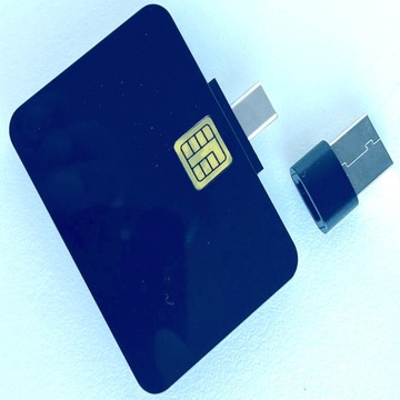 Czytnik Kart Kierowców | Kwadrat | USB - C | Adapter na USB - A|