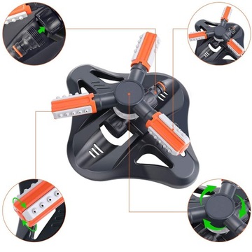 ПОВОРОТНЫЙ АВТОМАТИЧЕСКИЙ САДОВЫЙ ДОЖДЕВАТЕЛЬ 360°, ТРЕХРУЧНОЙ, 2 ФОРСУНКИ