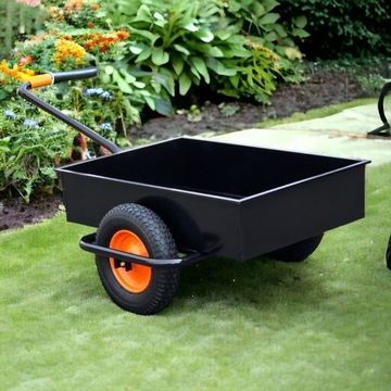 Цельнометаллическая садовая транспортная тележка на двух колесах, до 300 кг.