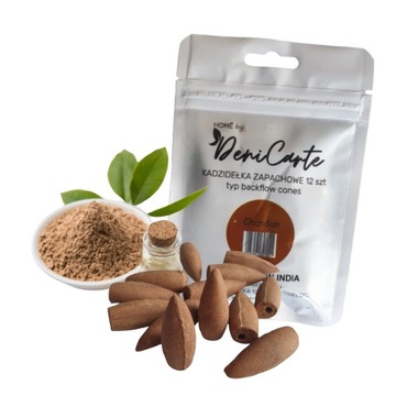 СВЕЧИ КОНУСНЫЕ ОБРАТНЫЕ ЧАНДАН Сандал 12шт НАТУРАЛЬНЫЕ