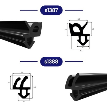 Уплотнитель оконный Уплотнители окон ПВХ Черный PANORAMA S-232 100м