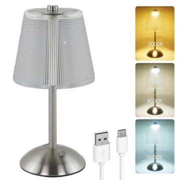 LAMPA STOŁOWA AKUMULATOROWA 4000mAh DOTYKOWA LAMPKA NOCNA USB-C 3 KOLORY
