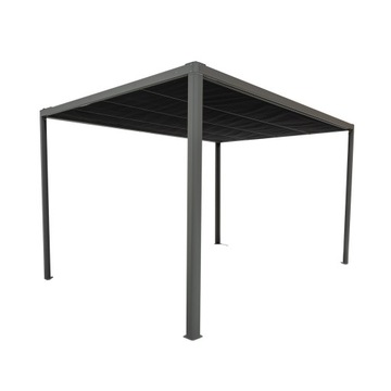 Pergola tarasowa szara ALU dach automat 3x4m LED