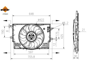 NRF 470069 VENTILÁTOR CHLAZENÍ MOTORU