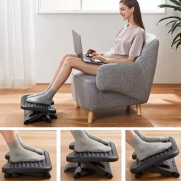 Регулируемая офисная подставка для ног, подставка для ног, опора для стола, черный