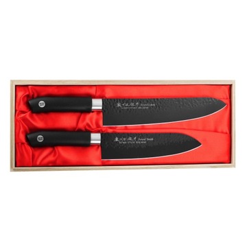 SATAKE Swordsmith Black Zestaw Nóż Szefa + Santoku