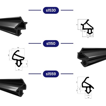 Уплотнитель оконный Уплотнители окон ПВХ Черный PANORAMA S-232 100м