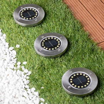 СОЛНЕЧНЫЕ САДОВЫЕ ЛАМПЫ СВЕТОДИОДНЫЕ ДИСКИ 6 шт.