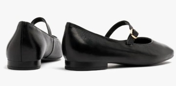 Ryłko A1NG1_Q_ _4JZ czarne baleriny z ozdobnym zapięciem r. 41