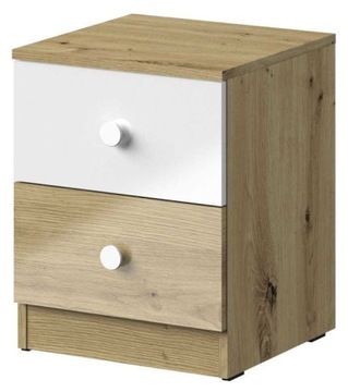 meble NERO 09 kontener biurowy stolik szafka nocna z szufladami biały połys
