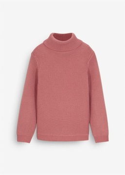 DA246 SWETER DZIECIĘCY KLASYCZNY CIEPŁY Z GOLFEM BONPRIX 116 RÓŻOWY