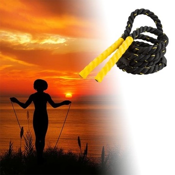 Тяжелая скакалка Скакалка для тренировок и упражнений, желтая, 3 м