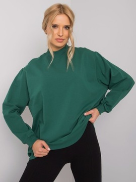 BASIC FEEL GOOD CIEMNOZIELONA BAWEŁNIANA BLUZA BASIC (L/XL) ZIELONY