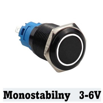 Przycisk przełącznik 16mm Reset chwilowy LED 5V mo